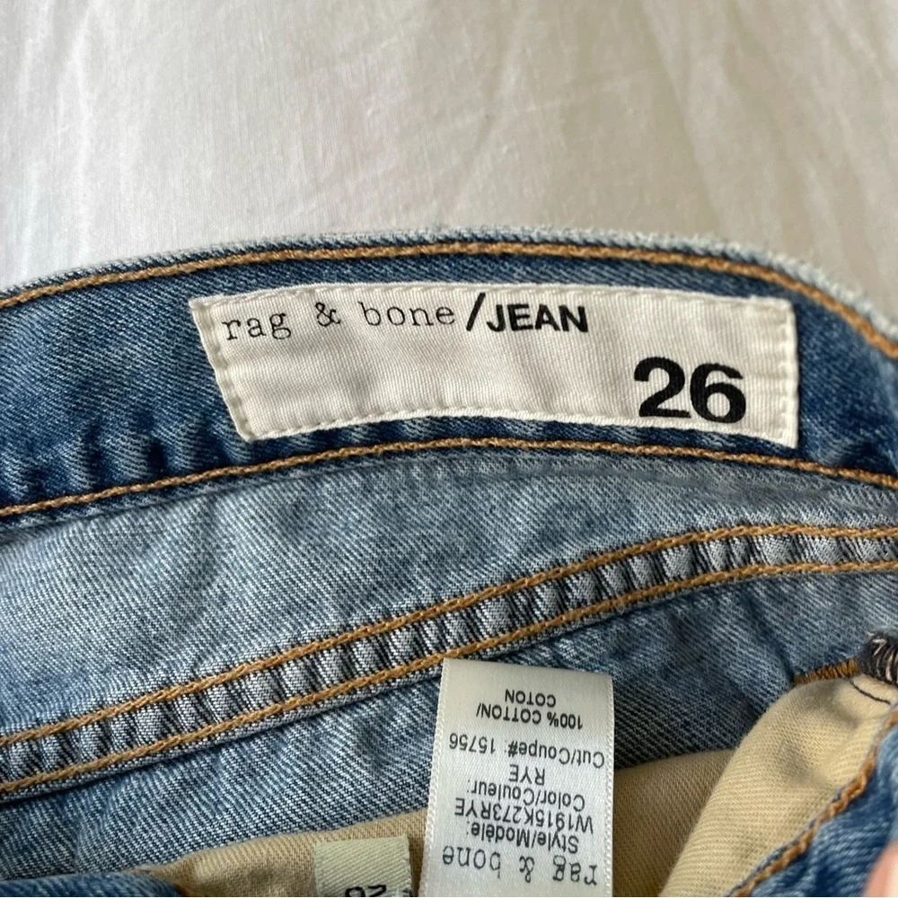 NWOT Rag & Bone Distressed Boyfriend Denim Shorts Light Wash Size 26 Made in USA